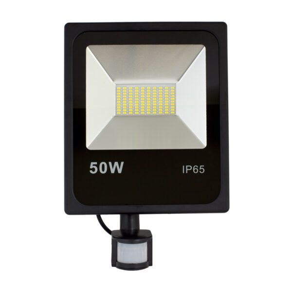  MZP - Foco LED con sensor de movimiento, 100 – 110 lm/w,  impermeable, IP 65, iluminación de pared para exteriores, 50W :  Herramientas y Mejoras del Hogar